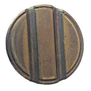 Two Bars Grooves slots Brass Coin Token 25mm round no marks vintage collectible